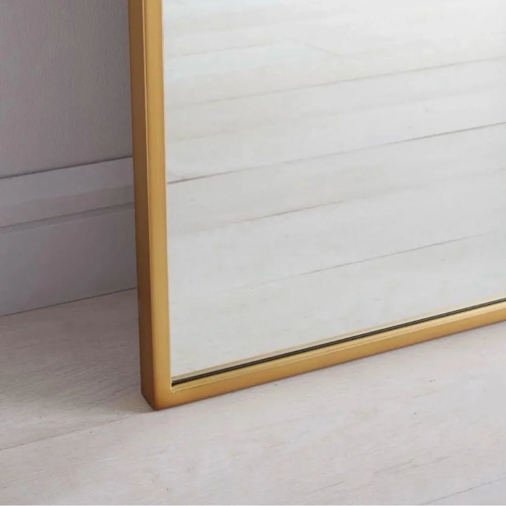 NEW West Elm Full Length Arched Gold Framed Boho Floor / Wall Mirror - 65